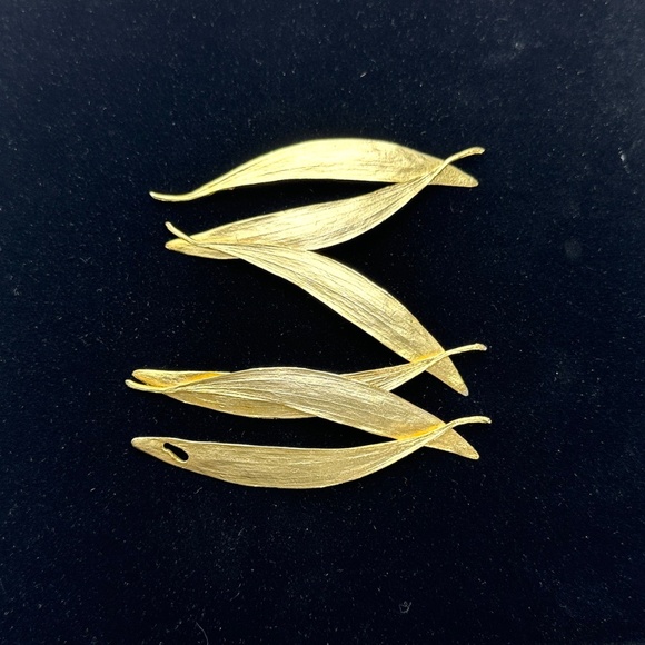 Eucalyptus Leaf Gold Collar Necklace by Michael Michaud — Signed — NWOT - Picture 4 of 9